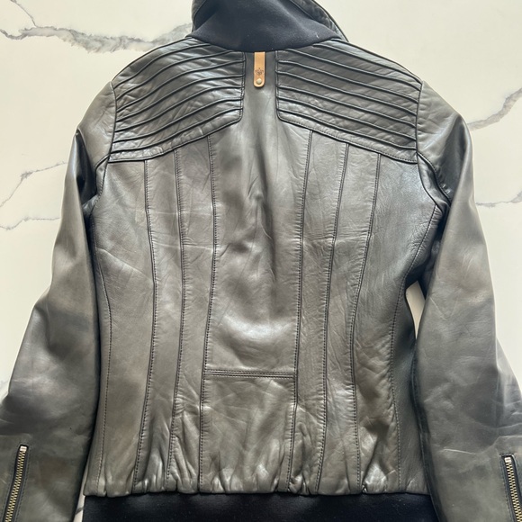 Mackage black leather jacket, exclusive collaboration with Arrizia, xsmall. - Picture 2 of 4